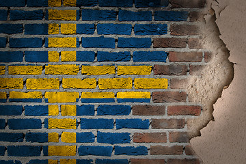 Image showing Dark brick wall with plaster - Sweden