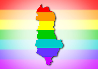 Image showing Rainbow flag pattern - Albania
