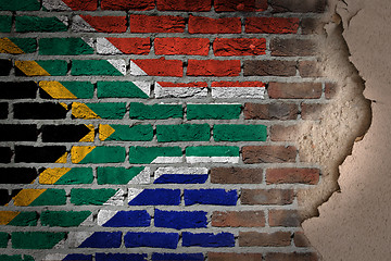 Image showing Dark brick wall with plaster - South Africa