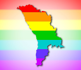 Image showing Moldova - Rainbow flag pattern