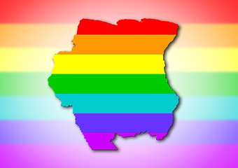 Image showing Suriname - Rainbow flag pattern