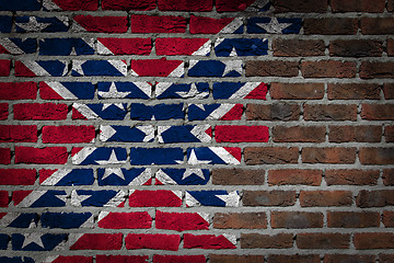 Image showing Dark brick wall - Confederate flag