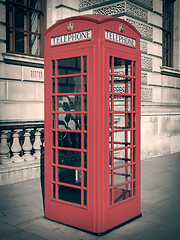 Image showing Retro look London telephone box