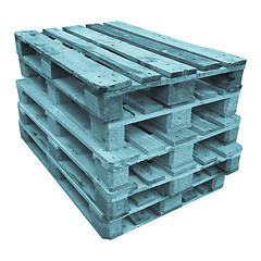 Image showing Pile of pallets