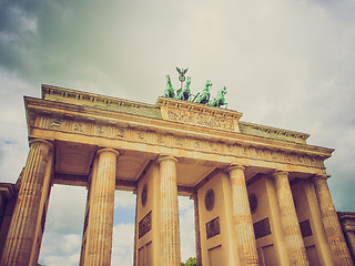 Image showing Retro look Brandenburger Tor Berlin