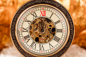 Image showing Close up on vintage clock