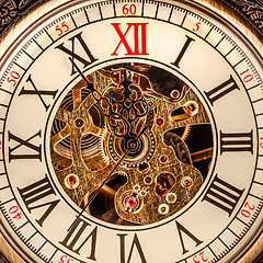 Image showing Close up on vintage clock