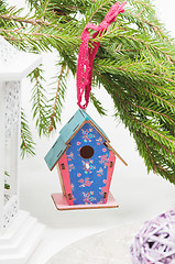 Image showing Christmas toy birdhouses