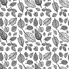 Image showing Leaves. Seamless vector background.