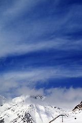 Image showing Winter mountains and cloudy sky