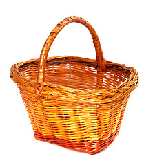 Image showing Empty wicker basket. Isolated on white background. 