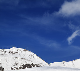 Image showing Ski resort at sun winter day