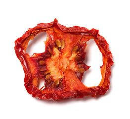 Image showing Dried slice of tomato isolated on white background