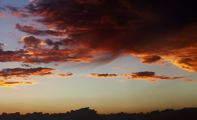 Image showing Orange sunset sky