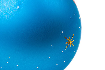 Image showing Blue christmas ball isolated on white