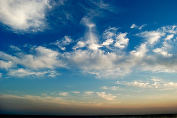 Image showing Clouds above the sea