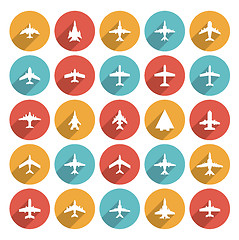 Image showing vector icons of airplanes