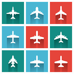 Image showing vector icons of airplanes