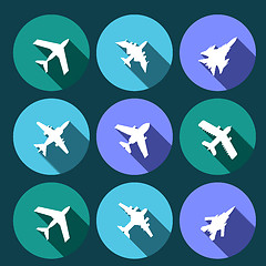 Image showing vector icons of airplanes