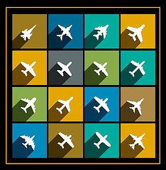 Image showing vector icons of airplanes