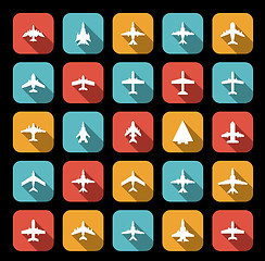 Image showing vector icons of airplanes