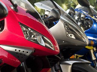 Image showing Three motorbikes