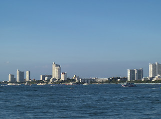 Image showing Seaside resort town