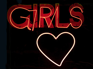 Image showing Girls in neon