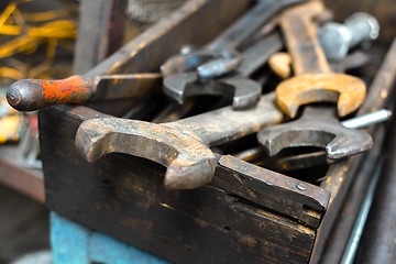 Image showing Dirty set of wrenches