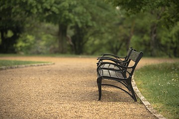 Image showing Stylish bench in autumn park