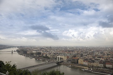 Image showing Aerial view of Budapest with Danube