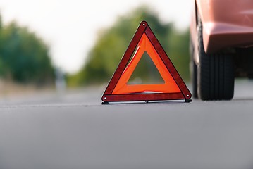 Image showing Red triangle of a car