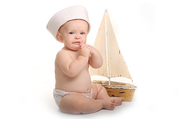 Image showing Happy Adorable Baby on a White Background