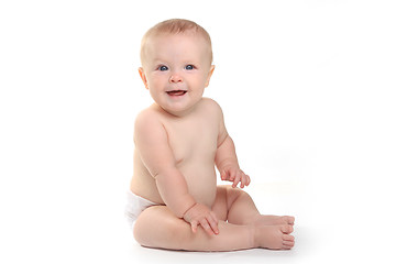 Image showing Happy Adorable Baby on a White Background