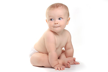 Image showing Happy Adorable Baby on a White Background