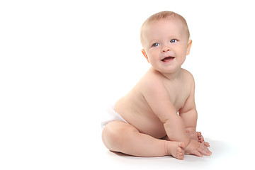 Image showing Happy Adorable Baby on a White Background