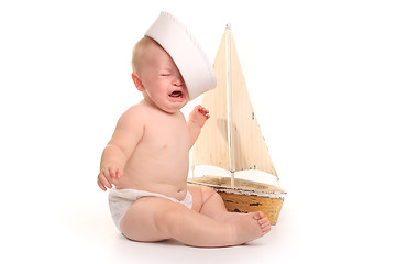 Image showing Happy Adorable Baby on a White Background