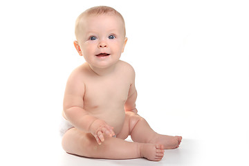 Image showing Happy Adorable Baby on a White Background