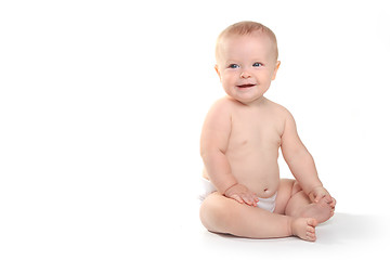Image showing Happy Adorable Baby on a White Background
