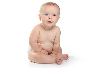 Image showing Happy Adorable Baby on a White Background