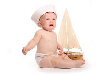 Image showing Happy Adorable Baby on a White Background