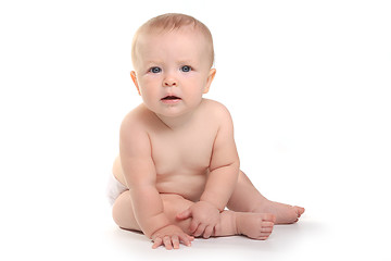 Image showing Happy Adorable Baby on a White Background