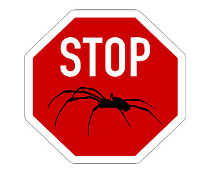 Image showing Stop sign for spiders