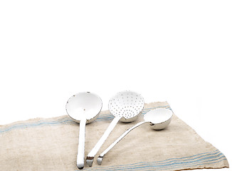 Image showing Linen and ladles