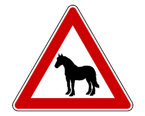 Image showing Horse warning sign