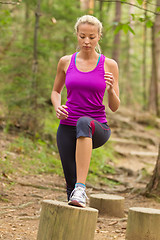 Image showing Lady training outdoors.