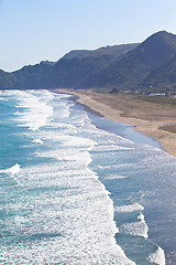 Image showing piha beach in new zealand