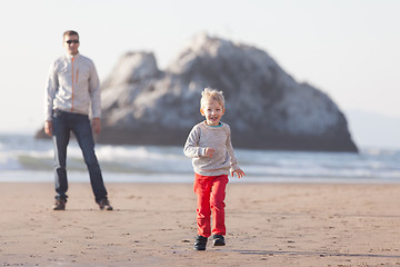 Image showing family at californian beach