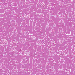 Image showing Women handbags. Seamless pattern.