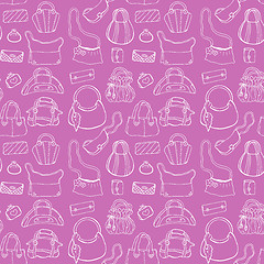 Image showing Women handbags. Seamless pattern.